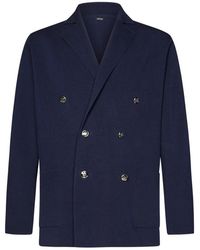Kiton - Blauer Zweireihiger Blazer Oberbekleidung - Lyst