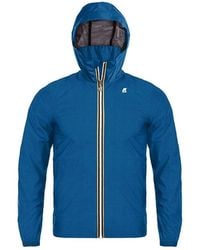 K-Way - Jassen ,Blauw ,Polyester Ripstop Jas - Lyst