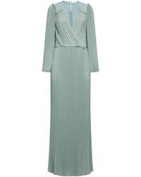 Silvian Heach - Langes Kleid Mit Falten Und Überkreuztem Ausschnitt - Lyst