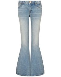Balmain - Jeans ,Blauw ,Katoen Western Low-Rise Bootcut Jeans - Lyst