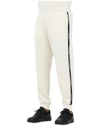 EA7 - Sportieve Crème Broek Regular Fit - Lyst