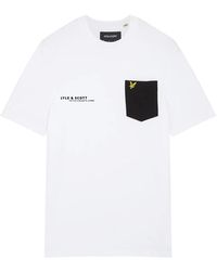 Lyle & Scott - T-shirt mit kontrasttasche und druck - Lyst