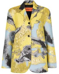 Stine Goya - Jassen ,Veelkleurig ,Polyester Verhoogde Geweven Jacquard Blazer - Lyst
