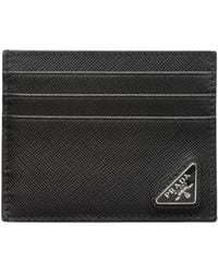 Prada - Accessoires ,Zwart ,Leer Kaarthouder - Lyst