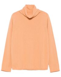 Le Tricot Perugia - Truien & Vesten ,Oranje ,Leer Turtleneck Sweater - Lyst
