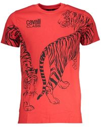 Roberto Cavalli - Roter Tiger Crew Neck Tee - Lyst