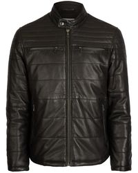 Bugatti - Gesteppte Lederjacke Mit Reißverschlusstaschen - Lyst