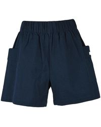 EA7 - Korte Broeken ,Blauw ,Katoen Casual Shorts - Lyst