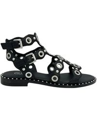 Ash - Schwarze Pop Up Leder Sandale - Lyst