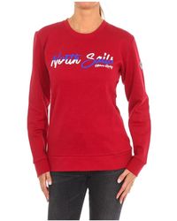North Sails - Hoodies & Sweatvesten ,Rood ,Katoen Geribbelde Ronde Hals Sweater - Lyst