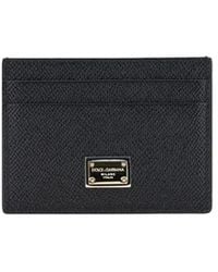 Dolce & Gabbana - Porta carte in pelle con placca logo - Lyst