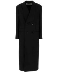 Ami Paris - Jassen ,Zwart ,Wol Double-Breasted Coat - Lyst