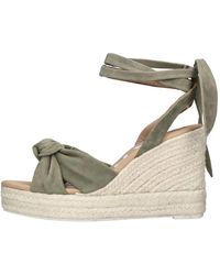 Manebí - Schoenen ,Groen ,Suède Wedges Van Raffia En Suède - Lyst