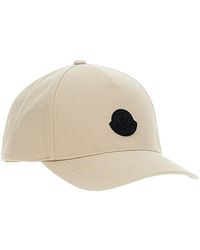 Moncler - Logo Patch Baumwoll-Gabardine Baseball Cap - Lyst