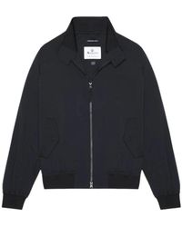 Aquascutum - Jassen ,Blauw ,Polyester Stretch Harrington Jack Waterafstotend - Lyst