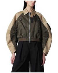 Sacai - Jassen ,Groen ,Nylon Cotton Chino X Nylon Twill Blouson - Lyst