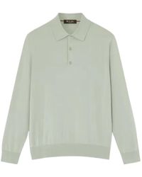 Loro Piana - Gebreide Poloshirt Met Parelmoer Knopen - Lyst