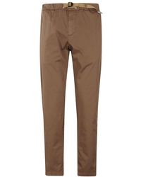 White Sand - Braune Baumwollhose Mit Taschen - Lyst