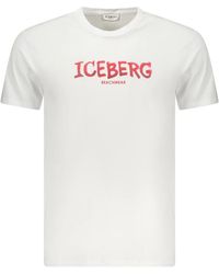 Iceberg - Tops ,Wit ,T-Shirt Met Korte Mouwen En Ronde Hals - Lyst