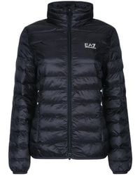 EA7 - Logo-Patch Zip-Up Bomberjack - Lyst