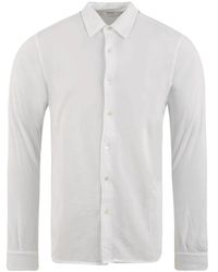 Aspesi - Overhemden ,Wit ,Katoen Cotton Jersey Shirt - Lyst