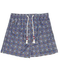 Mc2 Saint Barth - Braune Badehose Mit Micro Deco Print - Lyst