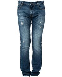 Guess - Jeans ,Blauw ,Katoen Slim Fit Jeans Met Ritsdetails - Lyst