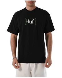 Huf - T-shirt in cotone con stampa frontale e posteriore - Lyst