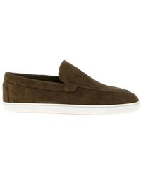 Christian Louboutin - Moonboat Suede Loafers - Lyst