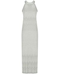 D.exterior - Grünes Viskosekleid Mit Lurex-Muster - Lyst