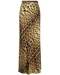 Roberto Cavalli - Zijden Rok Met Jaguarprint - Lyst