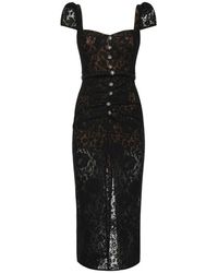 Self-Portrait - Lace Midi Jurk - Lyst