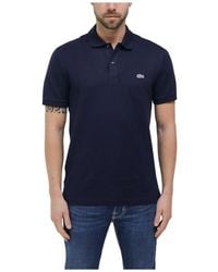 Lacoste - Tops ,Blauw ,Katoen Lichtgewicht Polo Shirt Met Korte Mouwen - Lyst