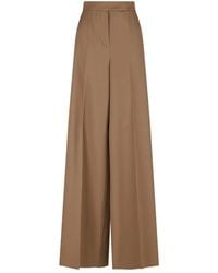 Max Mara - Broeken ,Bruin ,Wol Ninfa Wollen Broek Wijde Pijp - Lyst