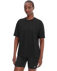 Reebok - Fitness ,Zwart ,Katoen T-Shirt Met Relaxte Pasvorm - Lyst