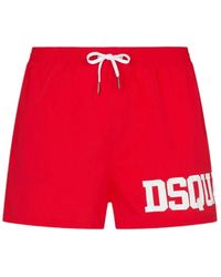 DSquared² - Combinazione ideale tra comfort e stile. il boxer mare a metà coscia ha un elastico in vita e coulisse con finalino di metallo - Lyst