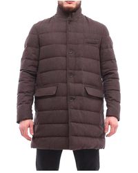 Herno - Jassen ,Bruin ,Wol Bruine Wollen Gewatteerde Jas - Lyst