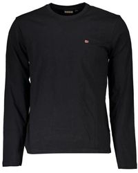 Napapijri - Schwarzes Langarm Crew Neck Tee - Lyst