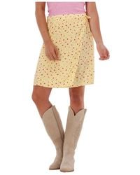 Envii - Kurzer Rock Aop 6891 Gelb - Lyst