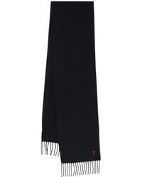 Ami Paris - Accessoires ,Zwart ,Wol Ami De Cœur Sjaal - Lyst