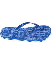 Just Cavalli - Schoenen ,Blauw ,Polyester E94 151 Rmc Flip Flops - Lyst
