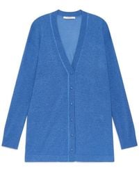 Maliparmi - Truien & Vesten ,Blauw ,Polyester Shiny Fluid Lurex Cardigan - Lyst