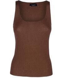 Roberto Collina - Geribbelde Tanktop Van Merinowol Slim Fit - Lyst