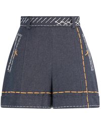 Moschino - Korte Broeken ,Grijs ,Katoen Korte Broek Met Contraststiksels - Lyst