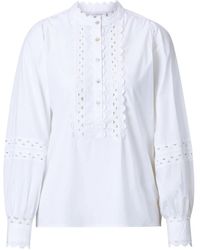 Rich & Royal - Bluse Mit Rüschen Aus Baumwolle - Lyst