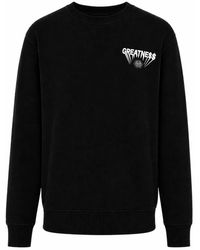 Philipp Plein - Hoodies & Sweatvesten ,Zwart ,Katoen Fleece Ronde Hals Sweatshirt Greatness - Lyst