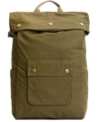 Barbour - Faltbarer Rucksack Grün Baumwolle Schwamm Reinigen - Lyst