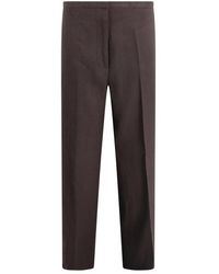Alberta Ferretti - Broeken ,Bruin ,Leer Chino's - Lyst