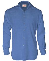 MC2 Saint Barth - Overhemden ,Blauw ,Linnen Pamplona Linen Shirt - Lyst