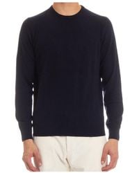 Colombo - Blauwe Cashmere Trui Zig-Zag Patroon - Lyst
